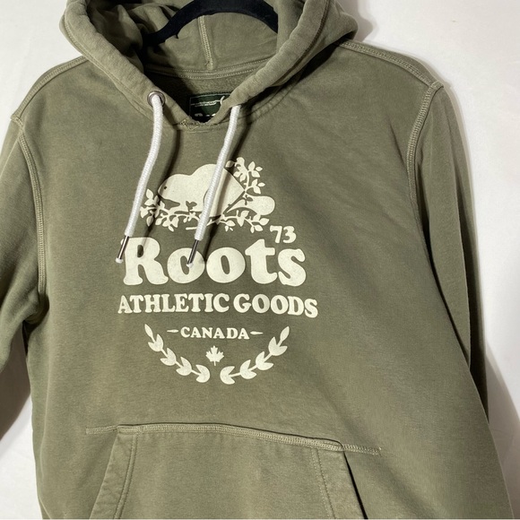 Roots Green With Classic Logo Pullover Hoodie S - Picture 7 of 15